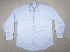 Pronto Uomo Mens 17 x 34/35 Blue Dress Shirt Non Iron Long Sleeve Button up