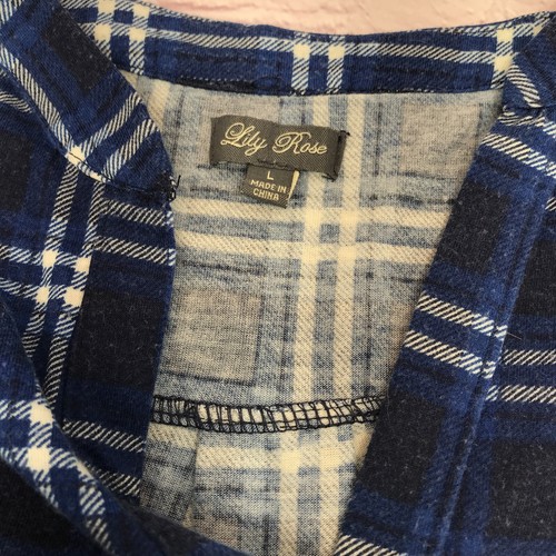 Lily Rose Junior’s Plaid 3/4 Roll Tab Sleeves Shirt Dress Size Large L - Foto 3 di 7