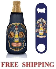 MODELO ESPECIAL 1 ZIP UP BOTTLE KOOZIE & 1 OPENER DIA DE LOS MUERTOS CORONA NEW