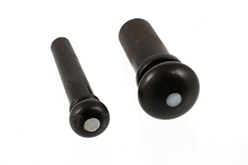 NEW - Set of 6 Ebony Bridge Pins, Unslotted, MOP Dots & End Pin - Picture 1 of 1
