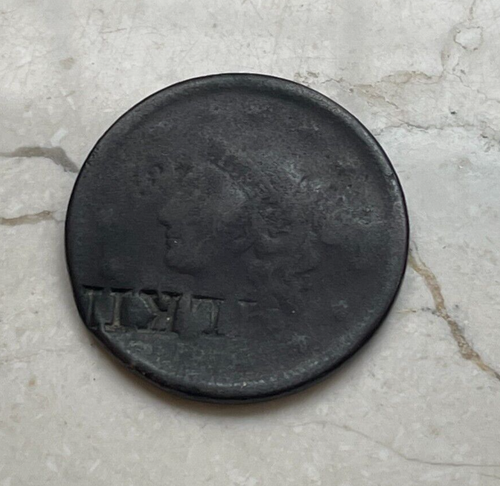 Centavo grande con cabeza de corona - Contramarca "WILKIN" - Imagen 2 de 3