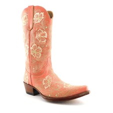 Old Gringo Size 8.5 Pink Embroidered Floral Western Boots
