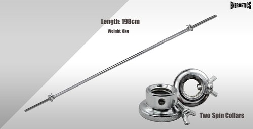 73kg - 198cm Barbell Bar Weight Set + 65kg Ez Grip Cast Iron Weight Plate - Picture 4 of 8