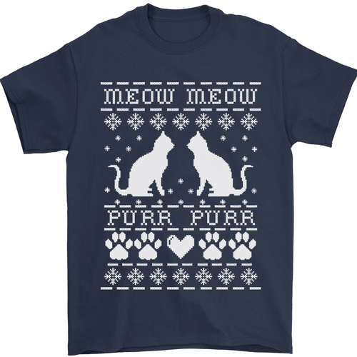 Weihnachten Katze Meow Purr Lustig Weihnachten Herren 100% Baumwolle - Picture 32 of 102