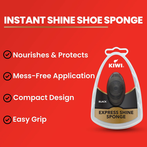 Kiwi Express Shine Sponge, Black, 0.2 Fluid Ounce - Picture 2 of 12
