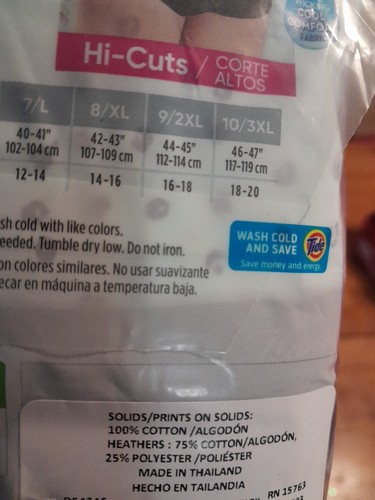 Hanes Cool Comfort Baumwolle hoch geschnitten 7/L, 5 Stück mehrfarbig Höschen NEU - Bild 3 von 3