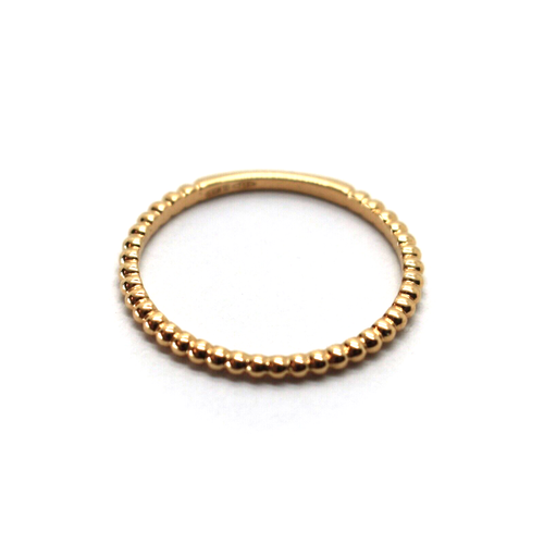 Anillo De Oro Amarillo O Blanco O Rosa 18K, Fila De Esferas De 1 Mm, Brillante - Imagen 8 de 8