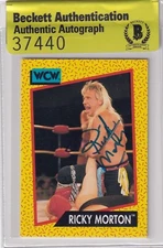 Ricky Morton Signed 1991 WCW Impel Card #99 BAS COA NWA WWE Rock n Roll Express