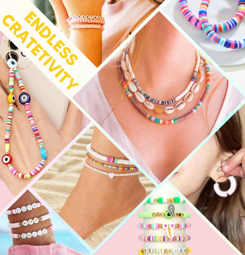 Clay Beads Bracelet Making Kit for Beginner, 5000 Pcs Preppy Polymer Clay Beads - Picture 2 of 12