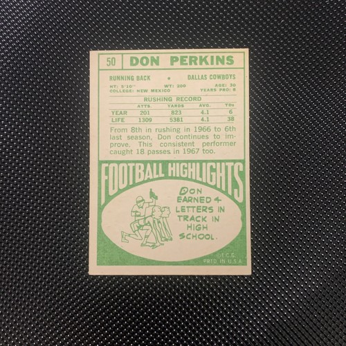 1968 Topps #50 Don Perkins (GOOD) - Picture 2 of 10