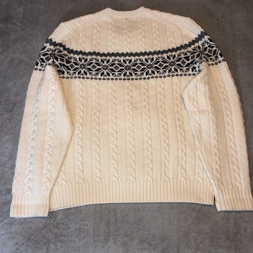 BROOKS BROTHERS Herren Pullover Sweater elfenbein extra fein Merinoholz Zopfmuster XL - Bild 6 von 8