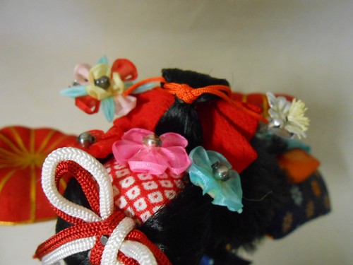 #01 Japanese Vintage Kimono Cloth Doll 39cm / KABUKI 歌舞伎 KASA DOJYOJI - Picture 10 of 10