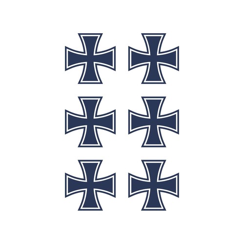 6er Set Deutsches Kreuz Eisernes Kreuz Vinyl Aufkleber Symbol Sticker - Bild 12 von 14