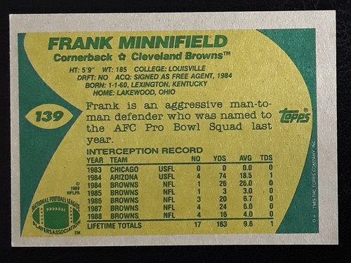 1989 Topps NFL Official Football Trading Cards (1-393) Pick Your Card - Picture 103 of 293