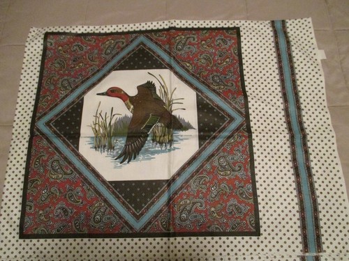 NUOVO Paisley WILD DUCK pannello tessuto Cranston VIP cuscino o trapunta lotto di 4 pannelli - Foto 2 di 2