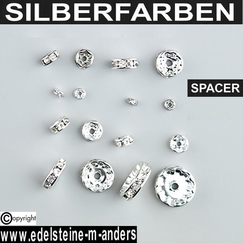 Strassrondelle Zwischenperlen Rondelle Spacer Schmuck Ketten Perlen 4mm-15mm