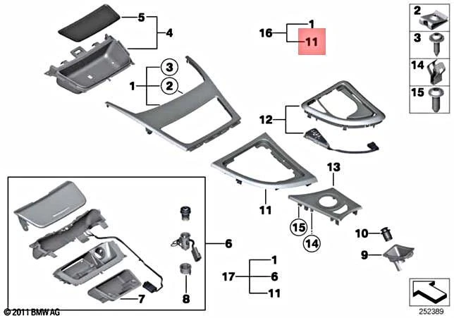 Genuine BMW E81 E82 E87 E88 116d Trim Gearshift Mirror-Finish  