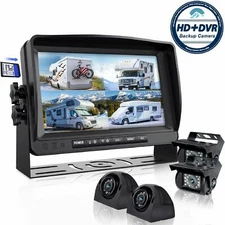 Car Rear Side View Backup Camera 9’’ Monitor HD Night Vision Reverse Waterproof 