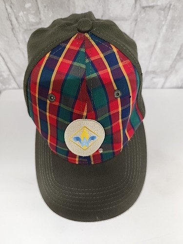 Weblos Uniform Logo Plaid Youth Flex Hat M/L Green - Picture 5 of 7