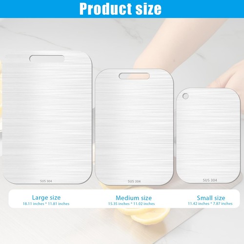 3Pcs Titanium Cutting Boards - 100% Pure Titanium, Double-Sided, Food Grade - Picture 6 of 6