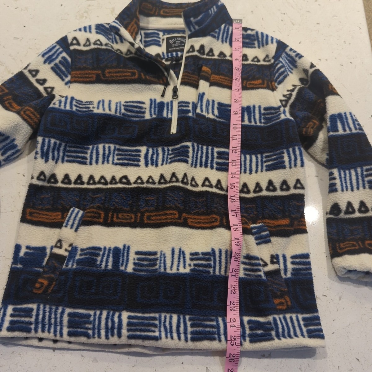 Billabong Jacket Mens XLarge Aztec Pattern Fleece 1/4 Zip