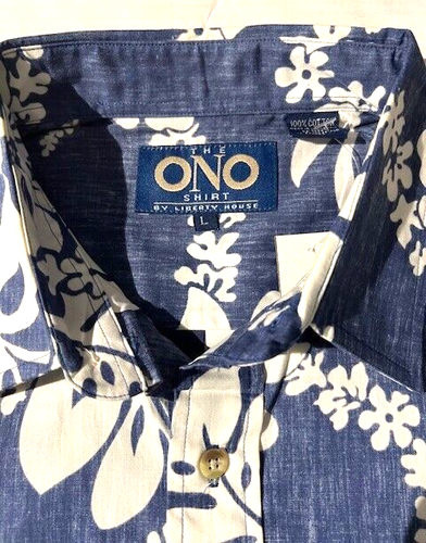 New The ONO Shirt Mens Navy & White Floral Print Hawaiian Aloha Shirt Sz L Reyn - Picture 4 of 9