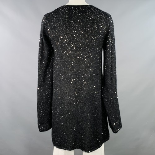 COMME des GARCONS PLUS FW19 Runway Größe L Schwarz Pailletten Langer Pullover - Bild 5 von 10