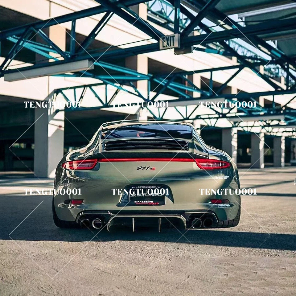 For 2012-2015 Porsche 911 991.1 VRS style Carbon Fiber Rear Bumper Lip Diffuser - Image 3 of 4