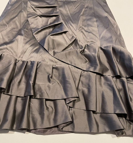 Ladies size 12 Grey silver strapless frill ruffle party  dress Honey & BEAU A130 - Picture 2 of 6