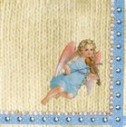 Cute Angel on a knitted background paper table 33cm square lunch napkins 20 pack
