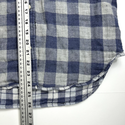 Faherty Reversible Plaid Button Down Shirt Womens M Blue Cotton Gingham Plaid - Bild 15 von 16