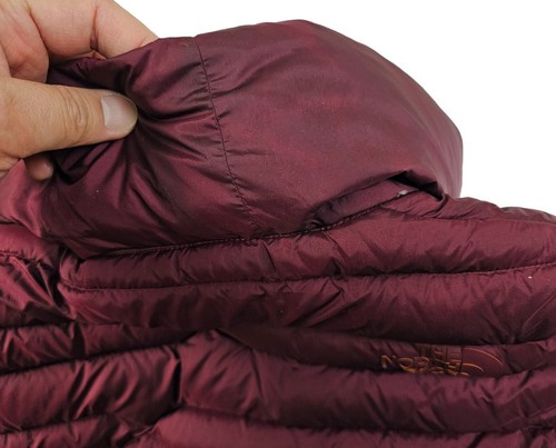 *HOT Women THE NORTH FACE 550 GOOSE DOWN QUILT PUFFER KNEE LONG BURGUNDY Coat XL - Picture 10 of 19