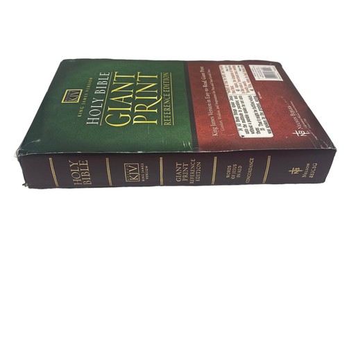 KJV Nelsons Giant Print Reference Edition Holy Bible Burgandy Leatherflex - Foto 6 di 9