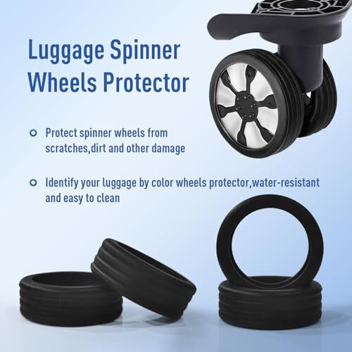 Gepäckabdeckung Schutz Rad Schuhe Trolley Koffer Rollengriff glatt stumm grau - Bild 3 von 7