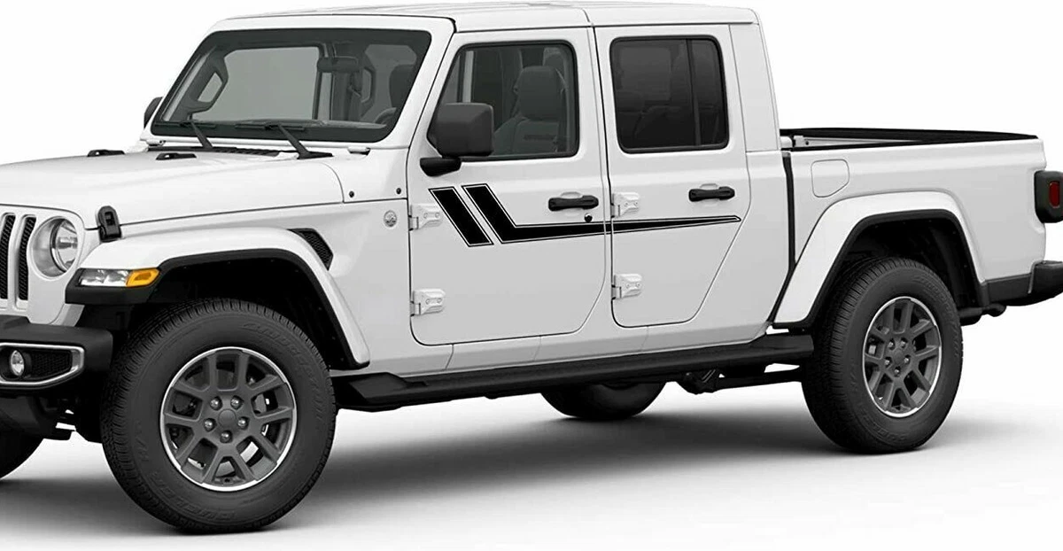 Tiras para Jeep Gladiator JT Adhesivo lateral Gráficos Espejo de puerta JT jt 2019 Tiras para Jeep Gladiator JT Adhesivo lateral Gráficos Espejo de puerta JT