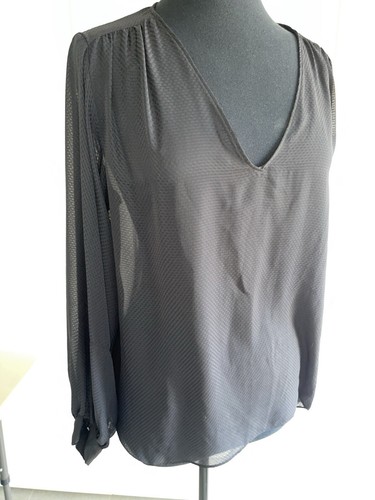 Witchery Black V-Neck Tunic Blouse size 14 - Picture 2 of 6