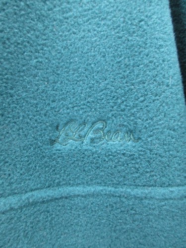 VINTAGE LL Bean Jacket Women Medium Blue Thermal Fleece Hoodie Logo 90s USA NEW - Picture 6 of 15
