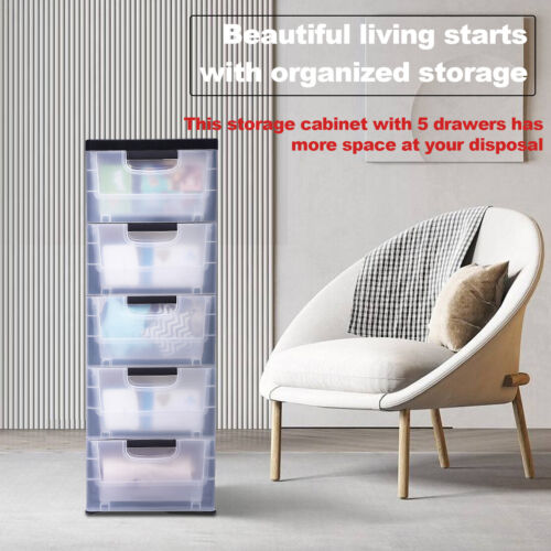 PP Plastic Storage Cabinet 5 Drawers Stackable Clothes Storage Box Organizer HOT - Picture 3 of 12
