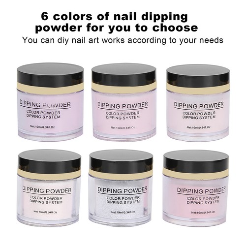 (K1214) Nail Dipping Powder Set Nail Art Powder Top Base Coat Gel Dust Brus DE - Bild 6 von 19
