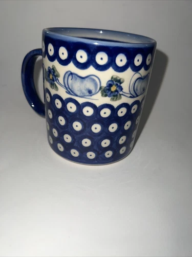 Polish Pottery Mugs Boleslawiec Ceramika Wiza Poland Handmade
