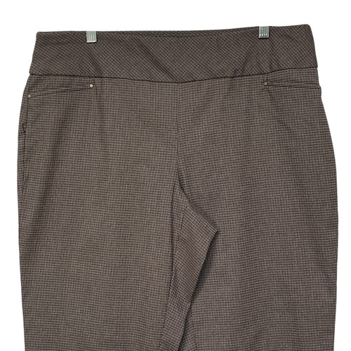 Attyre Pull-On Pants Woman Size 16W Brown Houndstooth Stretch Career Trousers - Imagen 6 de 11