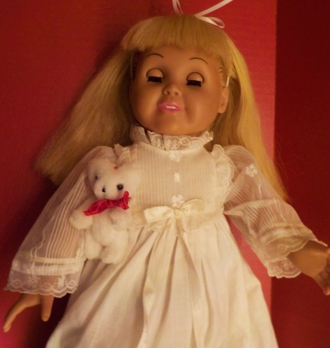 Vintage 1996 FCM 18" Doll, Blue Eyes, Blonde Hair W/Nightgown, Panties & Booties - Picture 11 of 15