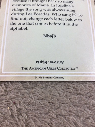 Lotto di 9 carte collezionabili vintage American Girl Josefina 1998 - Foto 5 di 7