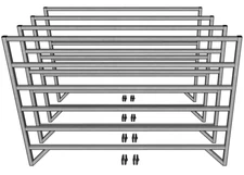 4 PACK OF ALUMINUM 5 Ft LONG 6 RAIL 40" TALL SHEEP & GOAT PANELS FENCE STALL PEN