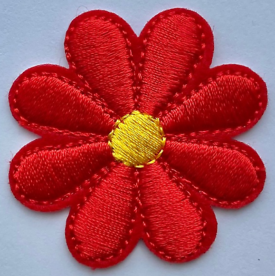 Gänseblümchen Blume bestickt Patch Nähen Bügeln auf Patches Abzeichen für Kleidung 4 cm x 4 cm - Bild 12 von 14