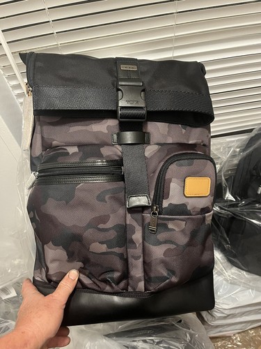 NEW Tumi Cypress Roll Top KHAKI CAMO & BLACK Ballistic Nylon Backpack - $450 - Picture 1 of 5