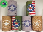 6x Military WWII WW2 USA INSIGNIA Designer Beer Can Stubby Holder Cooler Koozie