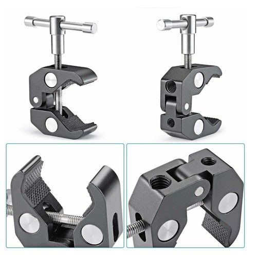 Tripod Clamp Camera Mount Clamp Kit, Mini Ball Head Magic Arm with Clamp - Imagen 4 de 14