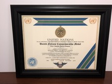 UNITED NATIONS [UNIFIL - LEBANON] COMMEMORATIVE MEDAL CERTIFICATE~Type 1