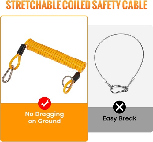 Trailer Breakaway Cable 5ft Coiled Spring Wire Anti-Lost RV Towing Safety Rope - Picture 7 of 8